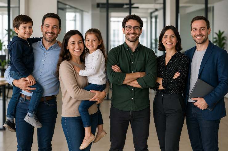 due coppie, con figli e senza