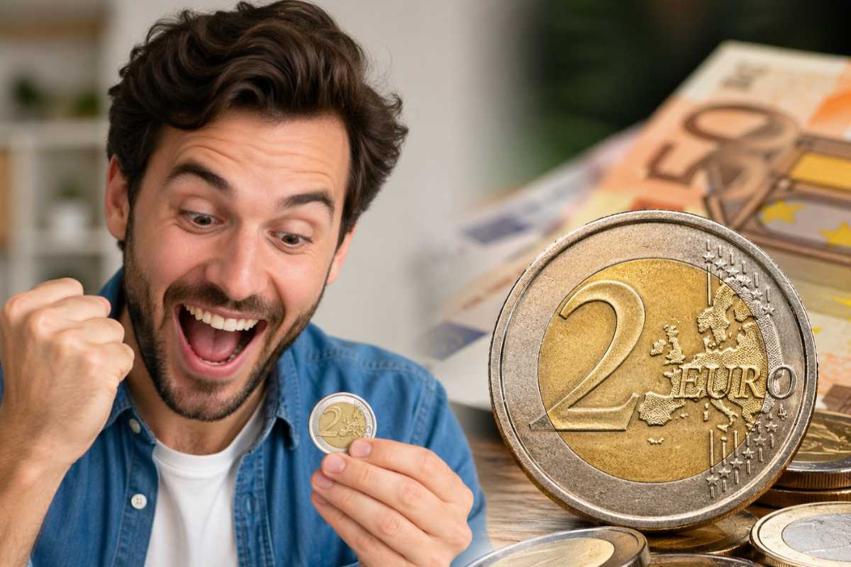 uomo felice con monete e banconote