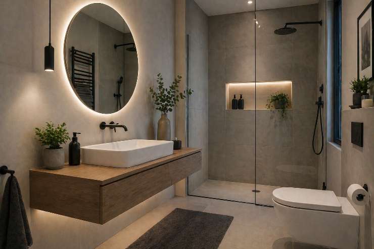 bagno con lavandino sopseso