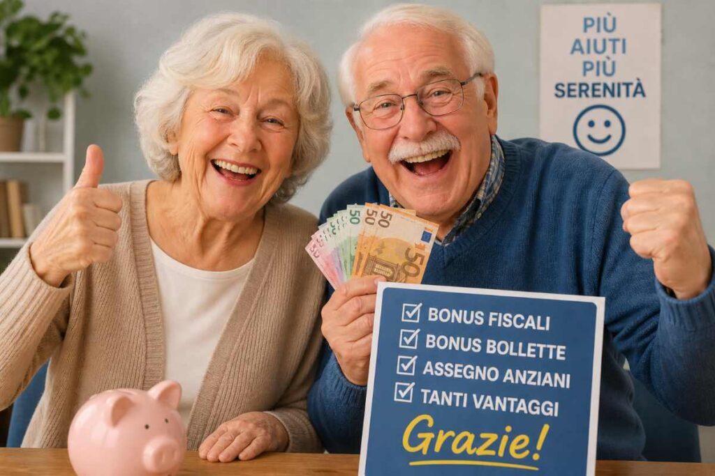 anziani felici per i bonus