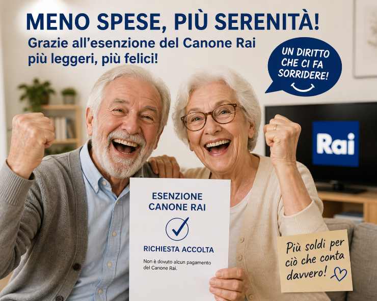 anziani felici esenzione canone rai